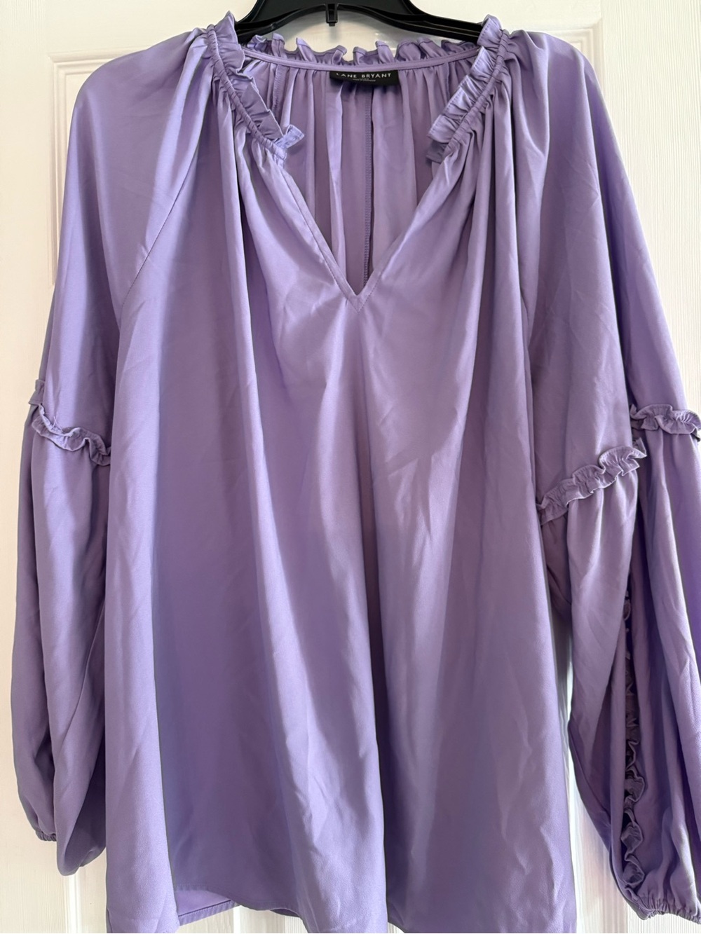 Lane Bryant Lilac Ruffled Peasant Top